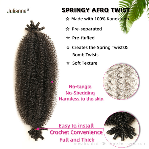 Fast Delivery 3X Afro Spring Twist Kinky Curl Attachments Crochet Ombre Wholesale Expression Synthetic Braiding Hair